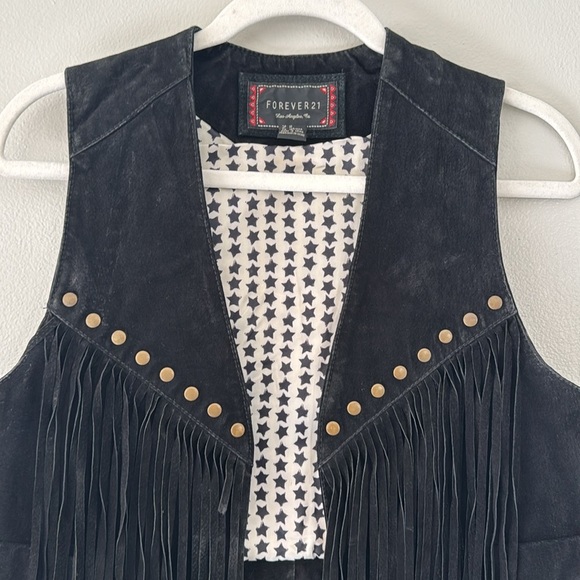 Forever 21 Black Fringe Vest - Picture 2 of 8